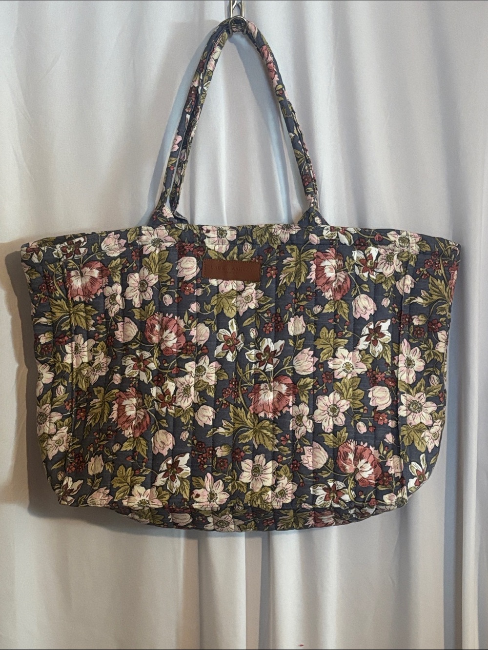 Laura Ashley Navy Floral Quilted Tote